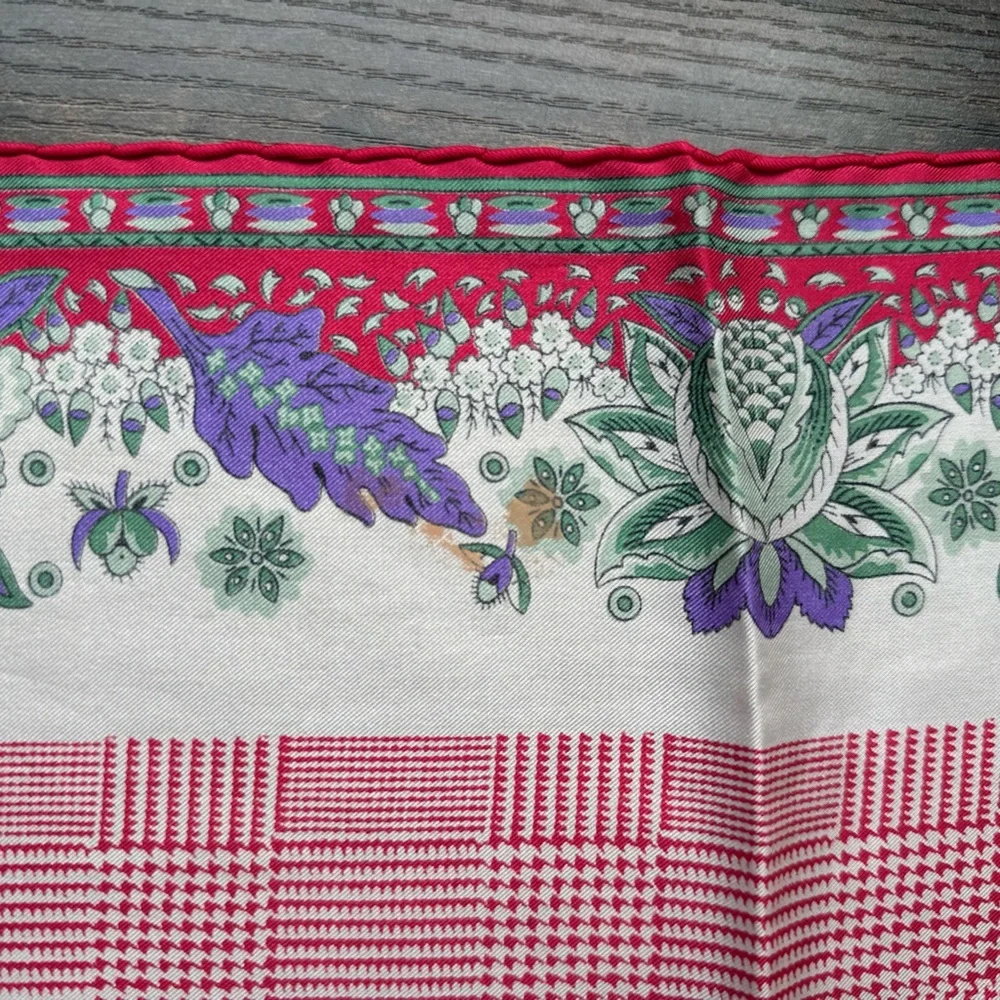 SAKS Fifth Avenue Paisley Checkered Floral Scarf